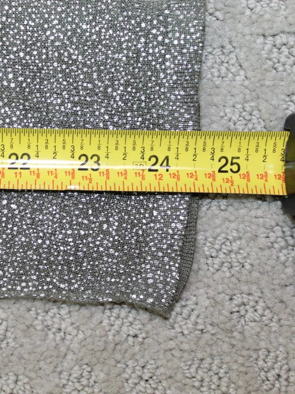 Chico's Cardigan Wm 12 /Sz 2 Glitter Silver Tie Front Long Sleeve Greenish Gray